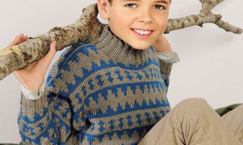 Серо-синий свитер для мальчика